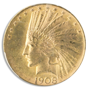 1908 $10 Indian With Motto PCGS MS63 CAC