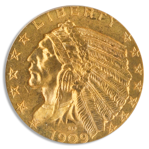 1909-D $5 Indian PCGS MS64 CAC