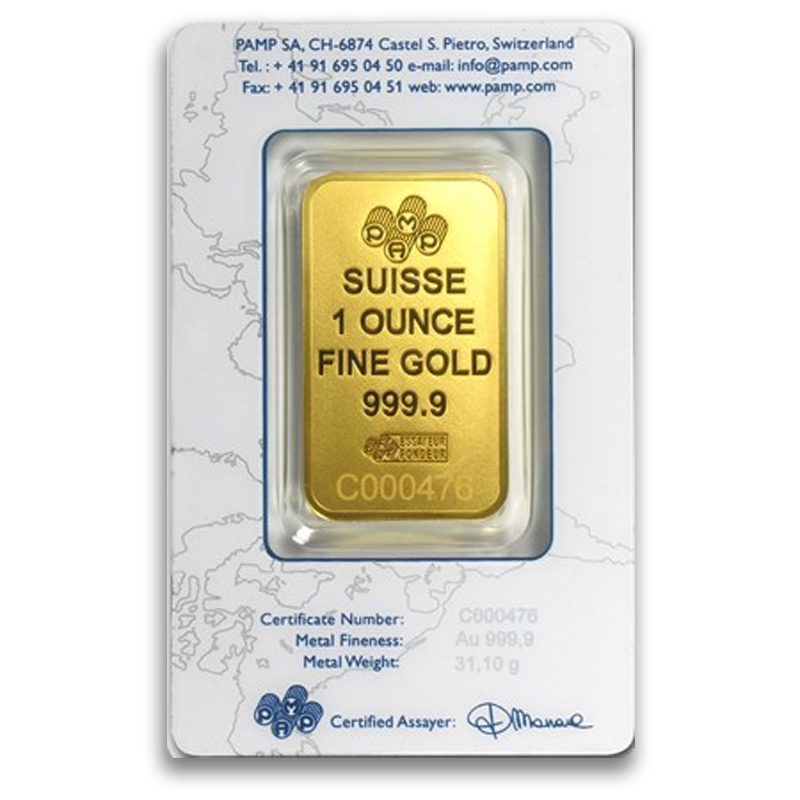 1 oz Pamp Suisse Gold Bar (With Assay, Types Vary, Conditions Vary) 1 oz Pamp Suisse Gold Bar (With Assay, Types Vary, Conditions Vary)
