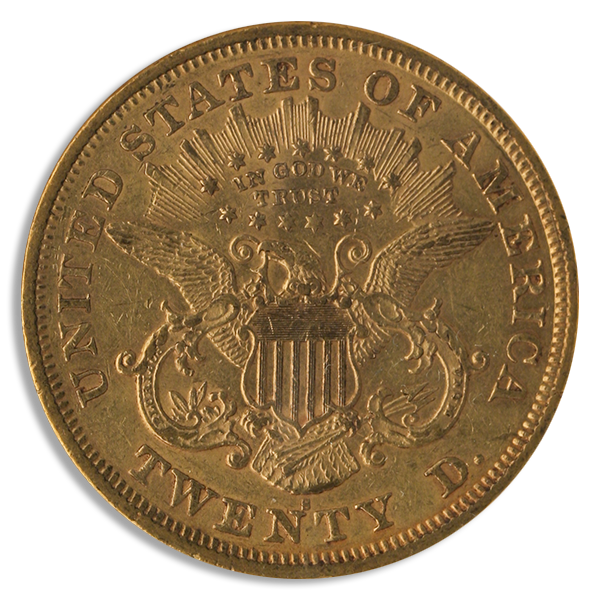 1873-S $20 Liberty Closed 3 NGC AU55