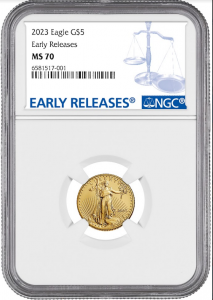 2023 1/10 oz. gold american eagle ngc early releases obverse slab