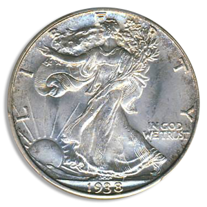1938-D Walking Liberty Half Dollar PCGS MS66 CAC