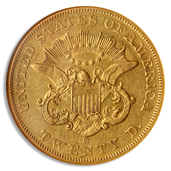 1852-O $20 Liberty NGC AU50 CAC 1852-O $20 Liberty NGC AU50 CAC