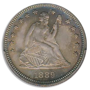 1889 Liberty Seated Quarter PCGS MS68 CAC