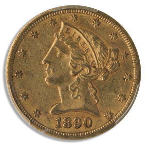 1890-CC $5 Liberty PCGS AU58 CAC