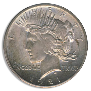 1921 Peace $1 PCGS MS65 CAC