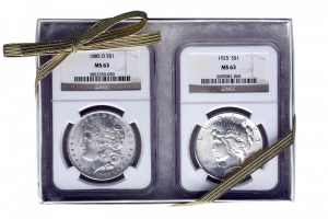 Morgan and Peace $1 Set NGC MS63 (Dates/Types Vary)