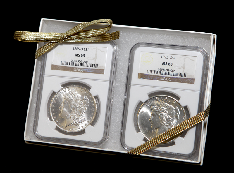 Morgan and Peace $1 Set NGC MS63 (Dates/Types Vary) Morgan and Peace $1 Set NGC MS63 (Dates/Types Vary)