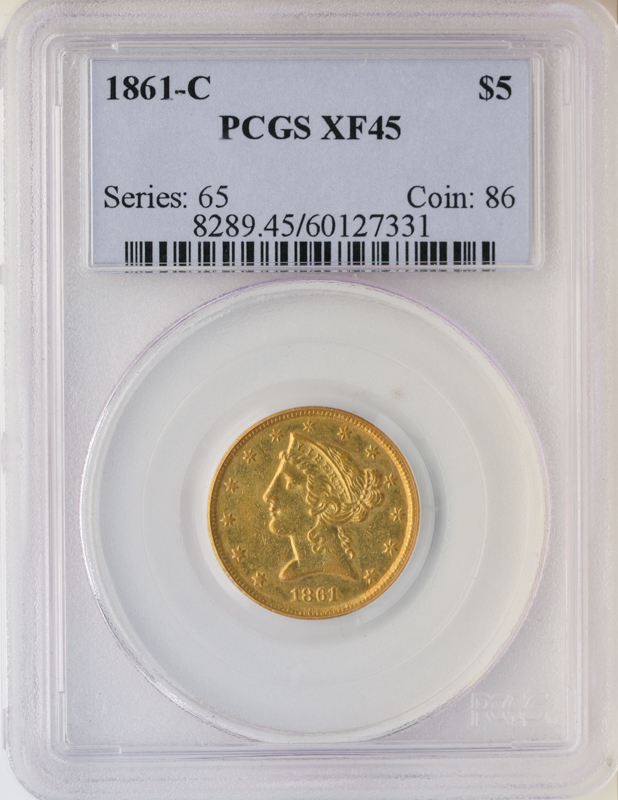 1861-C $5 Liberty PCGS XF45