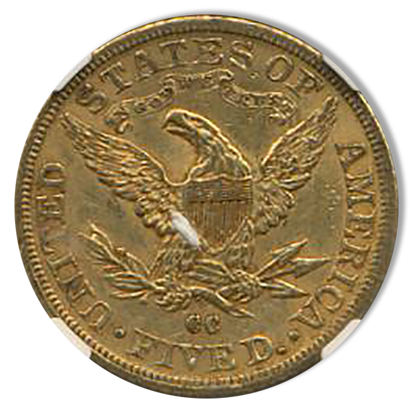 1891-CC $5 Liberty NGC AU58 CAC 1891-CC $5 Liberty NGC AU58 CAC