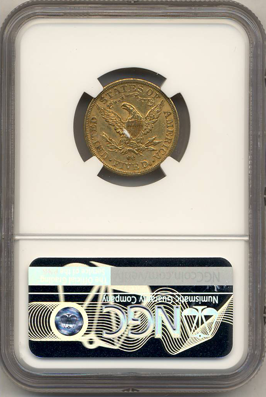 1891-CC $5 Liberty NGC AU58 CAC 1891-CC $5 Liberty NGC AU58 CAC